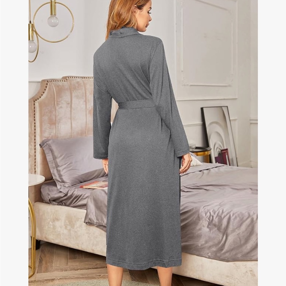 Cozy Gray Women's Robe - Picture 4 of 5